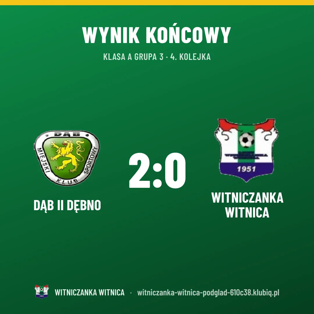 DĄB II Dębno 2:0 Witniczanka Witnica